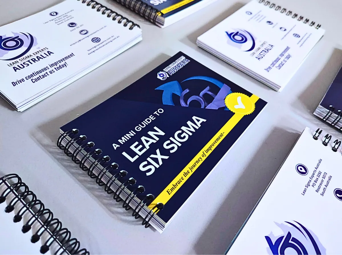 Front covers and back covers of the Lean Six Sigma pocket guide by Lean Sigma Experts Australia